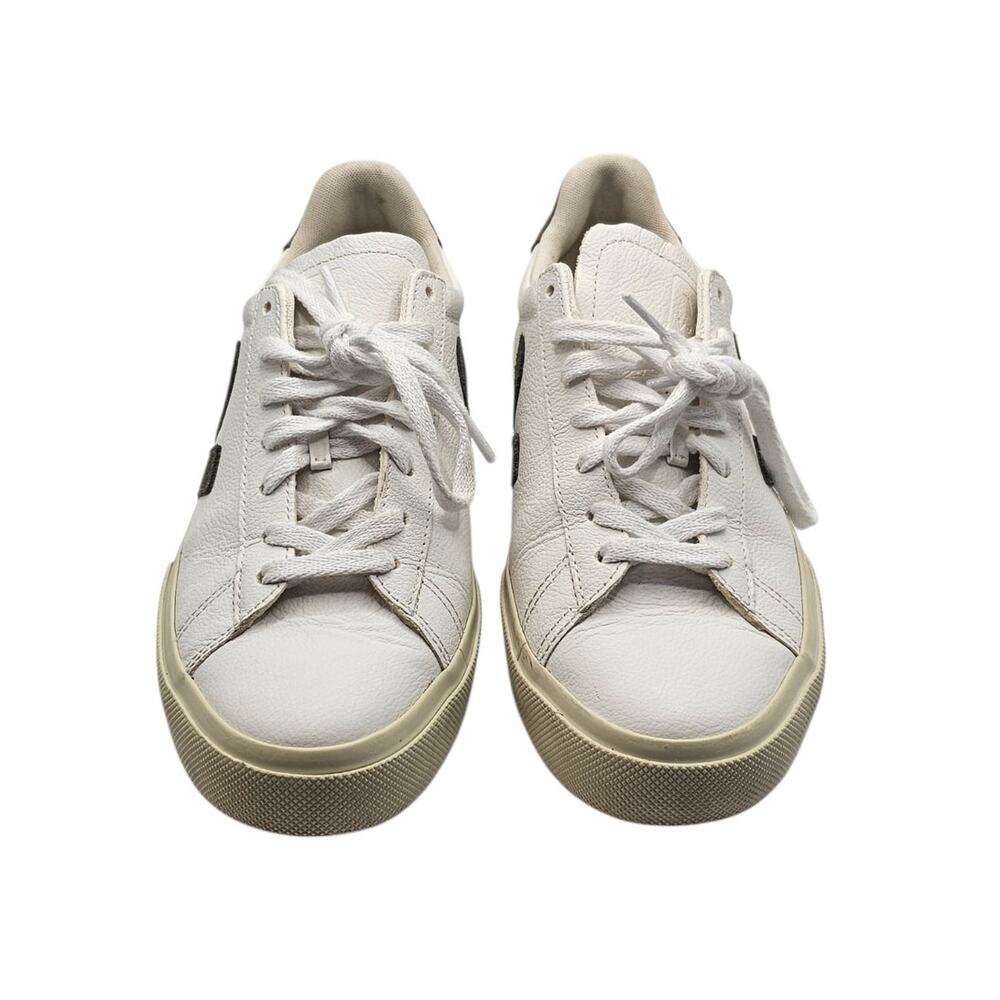 VEJA T2 White & Olive Green Leather Low Top Lace Up Sneakers Size 9 - Picture 5 of 10